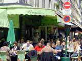 The cafe du marche at lunchtime.  Always crowded!